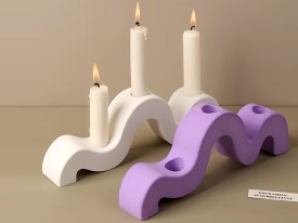 Molde silicona portavela triple ondulado